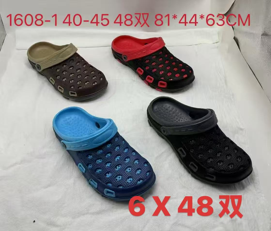 EVA透气洞洞鞋 40-45码混色防滑沙滩鞋 工地户外凉拖鞋 批发
